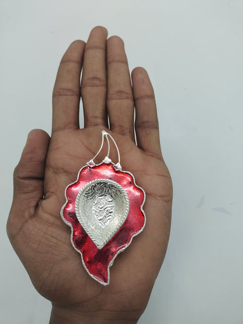 Pure Silver Leaf Pattern Maroon 30g